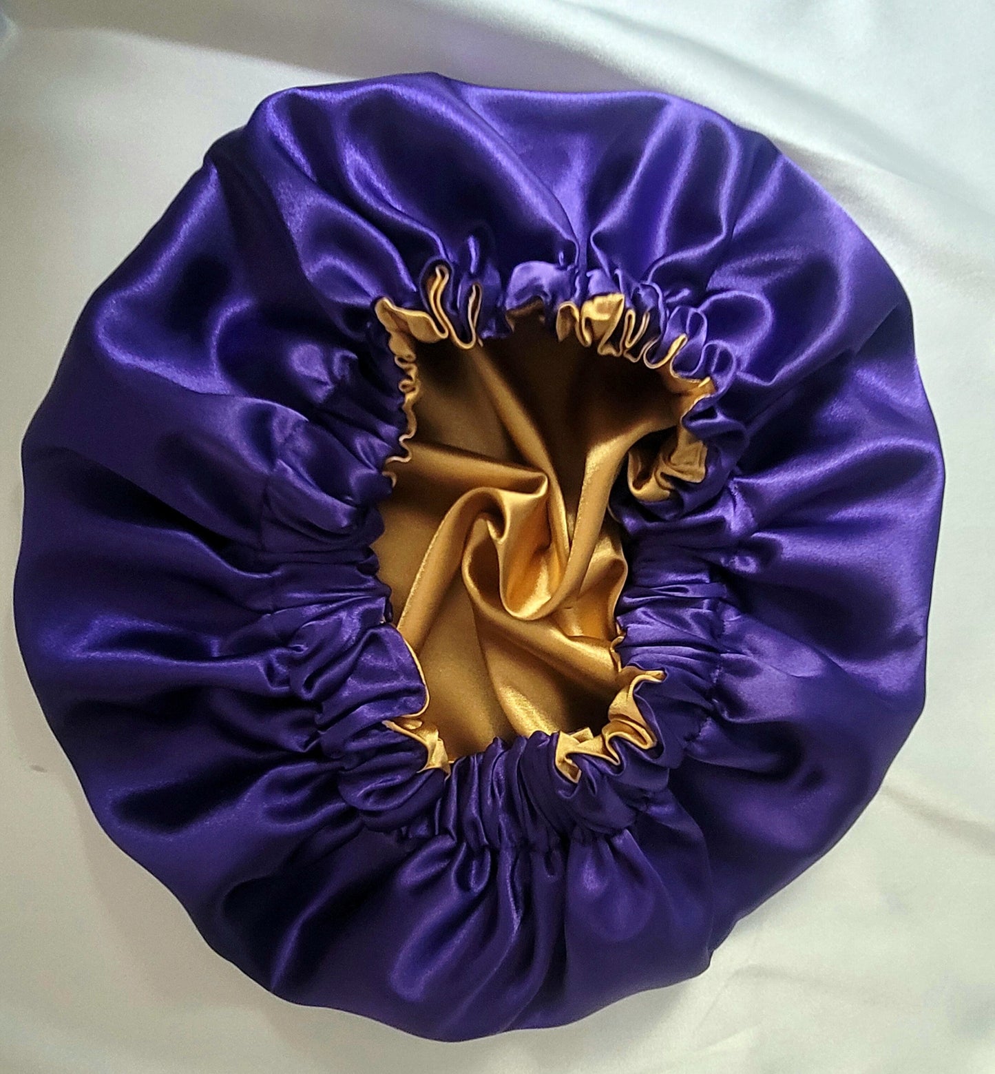 Purple/Gold Charmeuse Satin Bonnet - LOVENCOLR