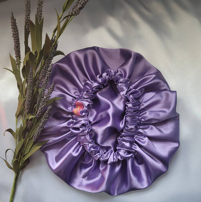 Lilac Charmeuse Satin Bonnet