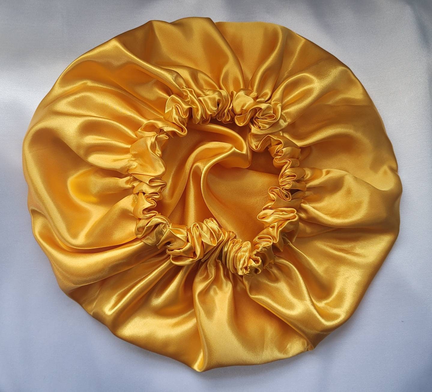 Sunflower Yellow Charmeuse Satin Bonnet