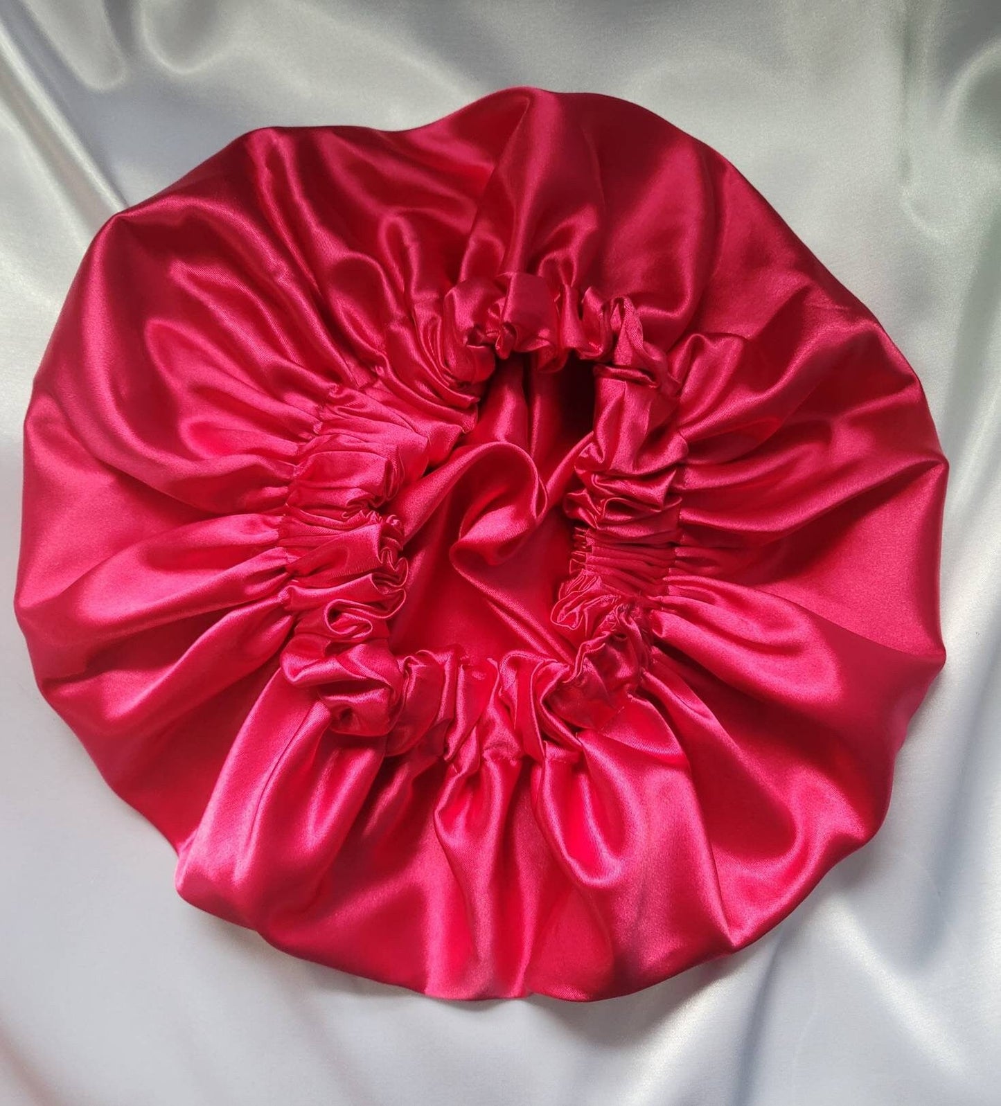 Fuschia Charmeuse Satin Bonnet