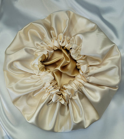 DUO COLRS REVERSIBLE Charmeuse Satin Hair Bonnet. Colr Options Available - LOVENCOLR