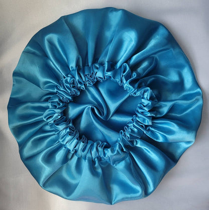 Turquoise Charmeuse Satin Bonnet