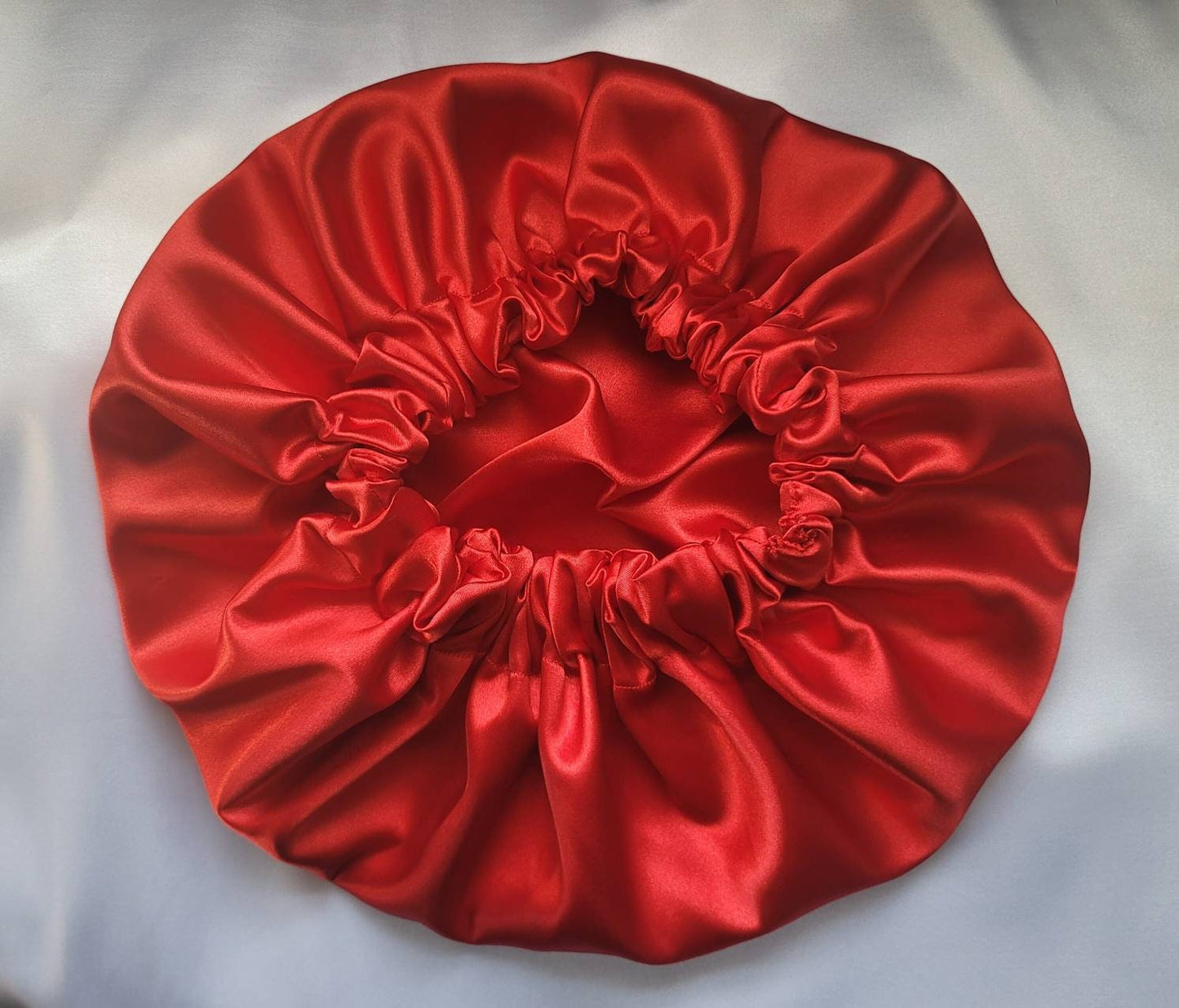 Red Charmeuse Satin Bonnet