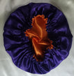 Purple/Orange Charmeuse Satin Bonnet