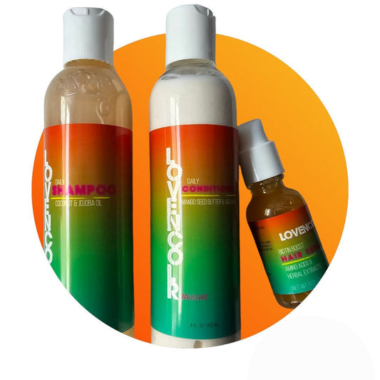 LOVENCOLR Hair Care. Shampoo + Conditioner + Biotin Serum