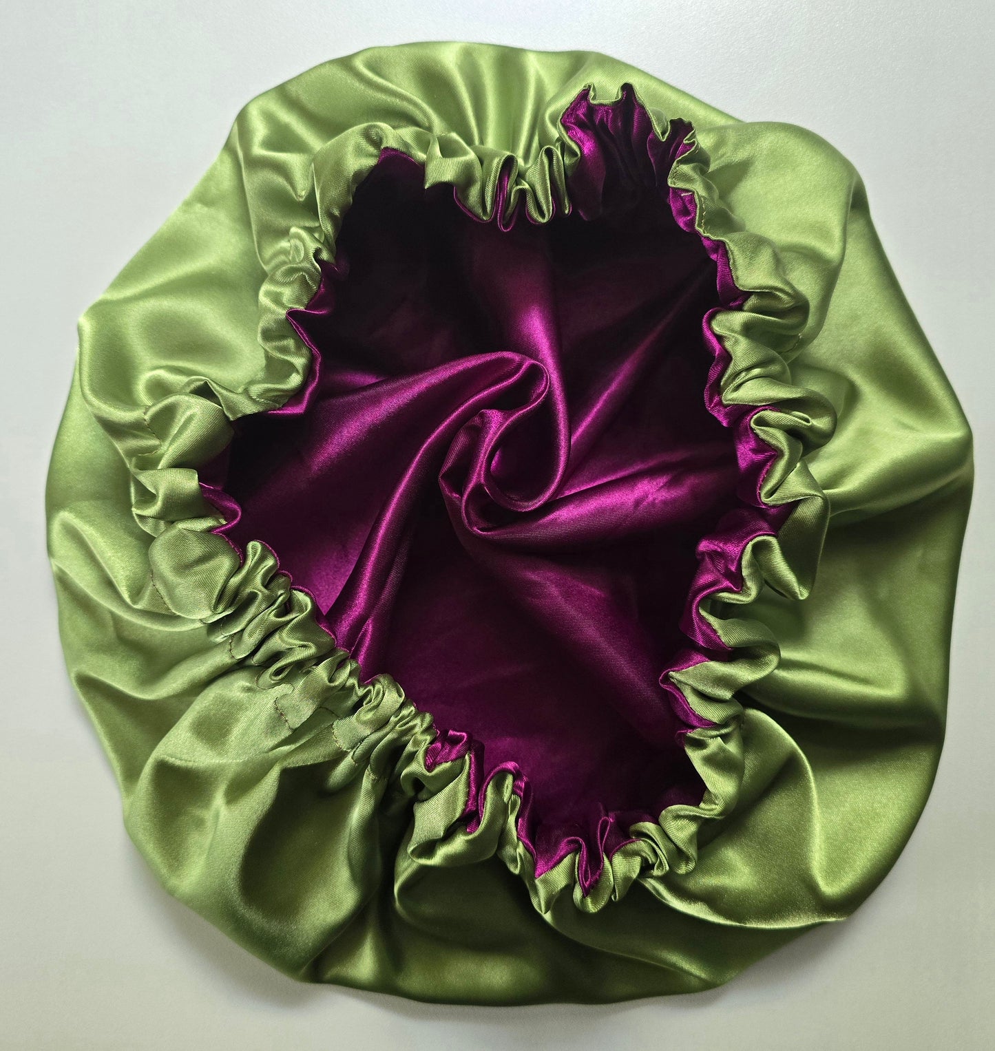 Satin Hair Bonnet Plum/Lime